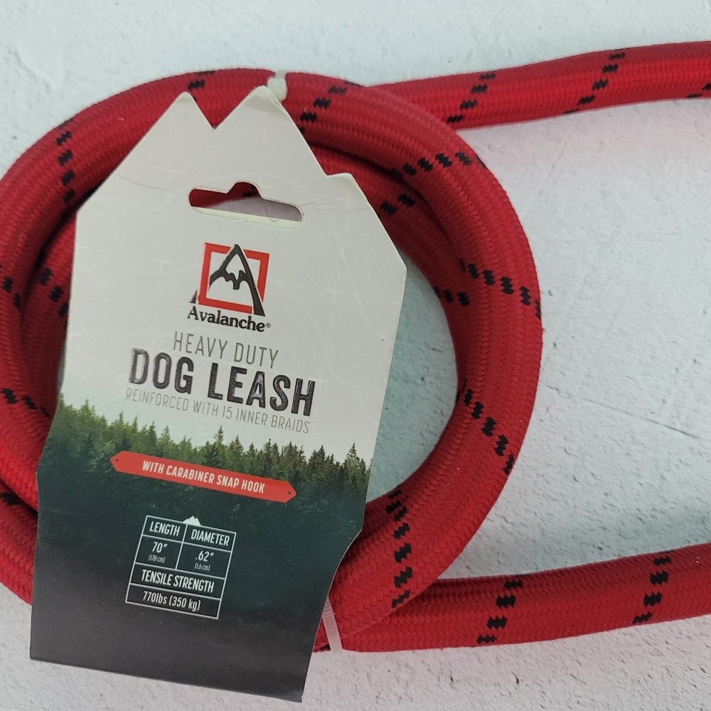 Avalanche Heavy Duty Dog Leash - Red